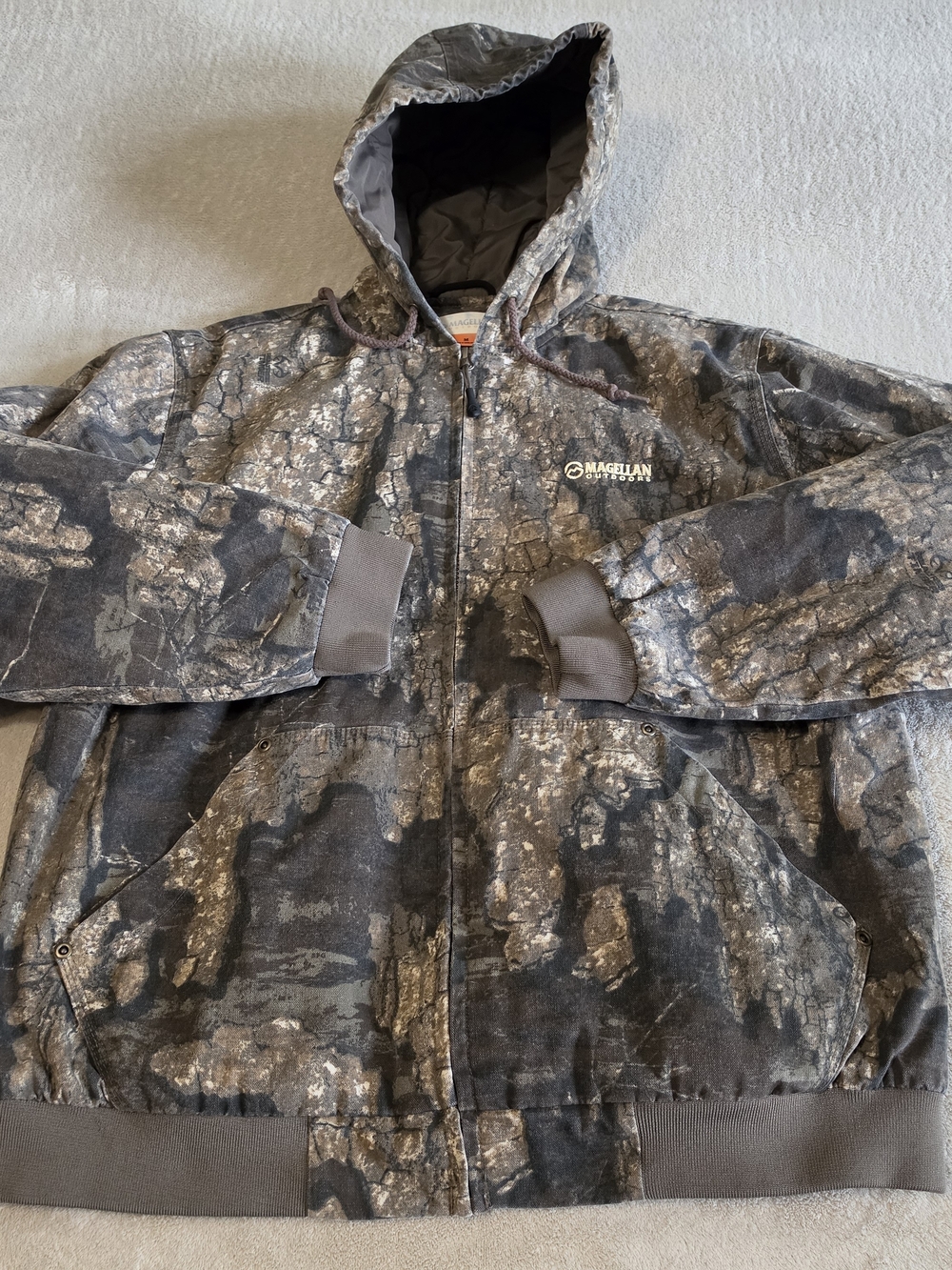 Magellan Outdoors Men's Hooded Camouflage Field Jacket - Gray, Brown